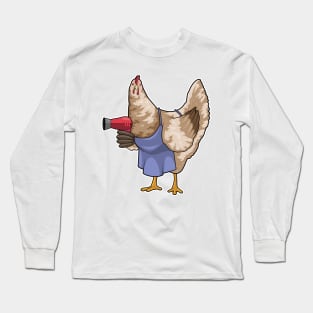 Chicken Hairdresser Hair dryer Long Sleeve T-Shirt